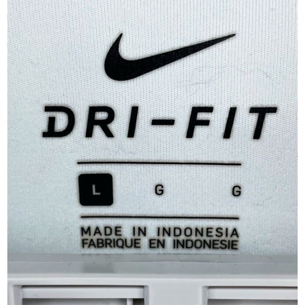 Nike Dri-Fit Golf Men’s Large Short Sleeve Stretch Solid White Polo Shirt - Picture 4 of 4